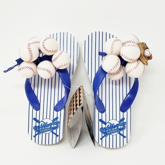 BUBBLEFLOP Baseball flip flop sandal NWT - Picture 1 of 7